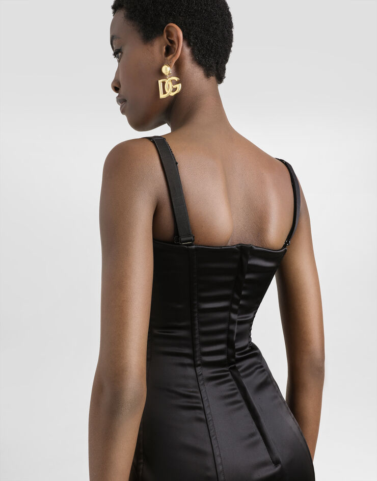 Dolce & Gabbana Satin dress Black F6DIHTGDDB2