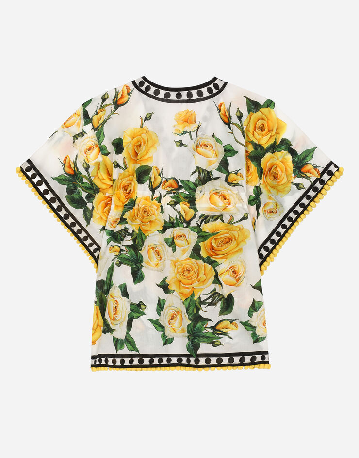 Dolce & Gabbana Batiste caftan with yellow rose print Stampa LB7A14G7K3T