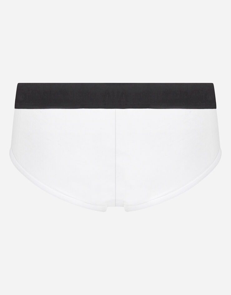 Dolce & Gabbana Two-way stretch cotton Brando briefs with DG patch White M3D35JOUAIG