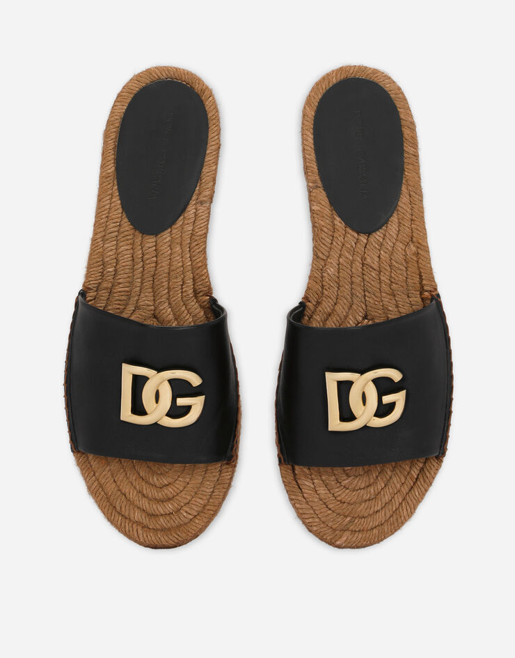 Dolce & Gabbana Sandalia tipo alpargata de napa con logotipo DG Negro CE0124AX191