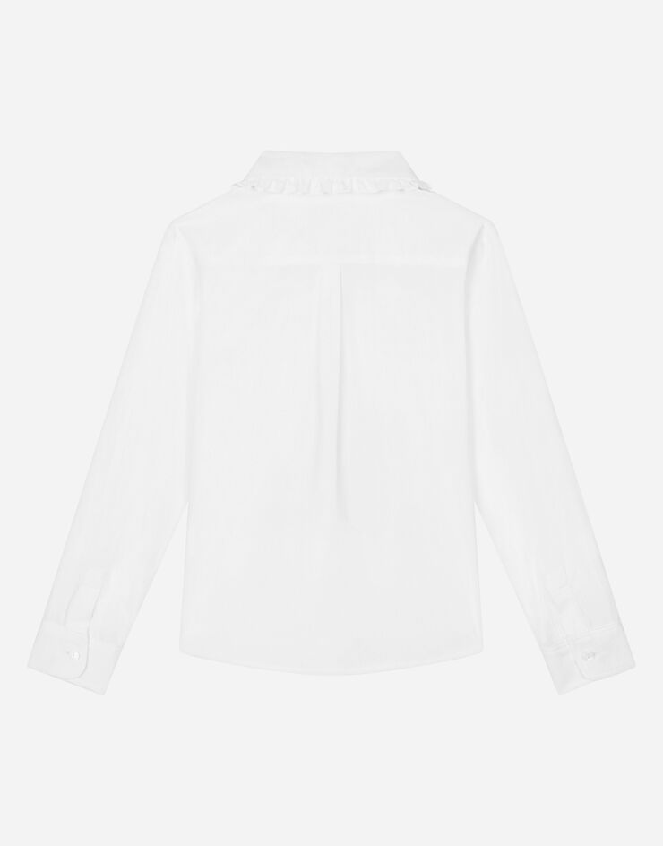 DolceGabbanaSpa Chemise en popeline à broderie sur le col Blanc L55S83G7JJ2