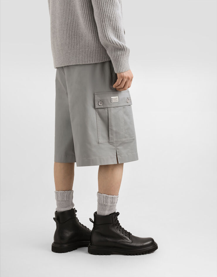 Dolce & Gabbana Cargo-Bermudas aus Baumwolle Grau GP0Y3TFUFNV