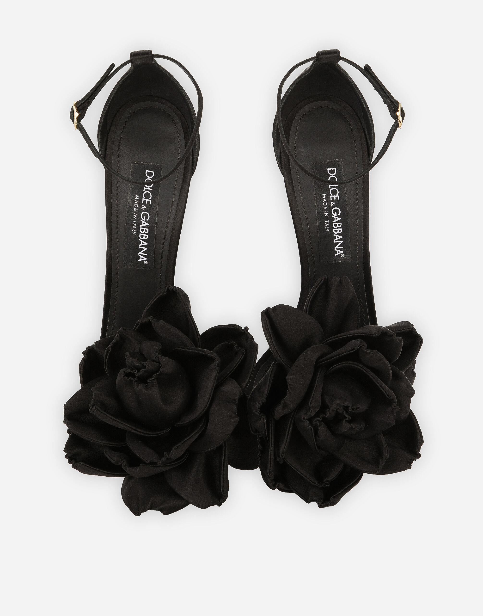 ブラックのウィメンズ Satin sandals | Dolce&Gabbana®