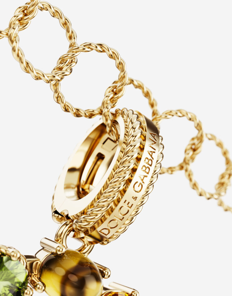 Dolce & Gabbana Charm O Rainbow alphabet in oro giallo 18kt con gemme multicolore Oro WANR2GWMIXO