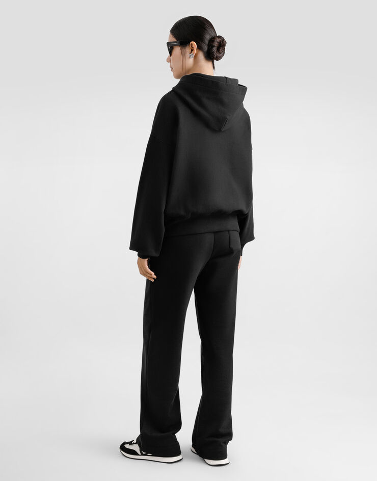 Dolce & Gabbana Sudadera con capucha de punto con DG bordado de strass Negro F9S48ZGDCXW