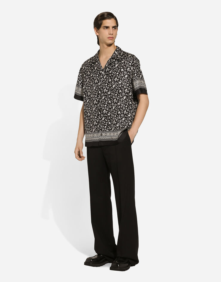 Dolce & Gabbana Two-way stretch twill straight-leg pants Black GYZMHTGH727