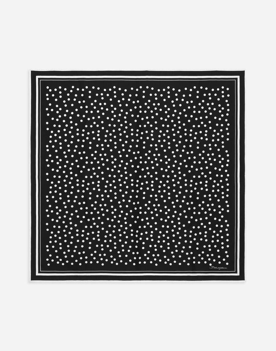 Polka-dot twill scarf (90x90)