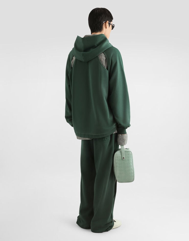 Dolce & Gabbana Treated cotton hoodie Green G9CDBZG7P0U