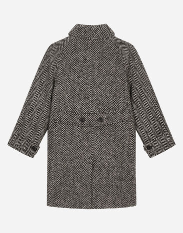 Dolce & Gabbana ヘリンボーン ウールブレンド ダブルブレスト コート Multicolor L41C84G7N4F