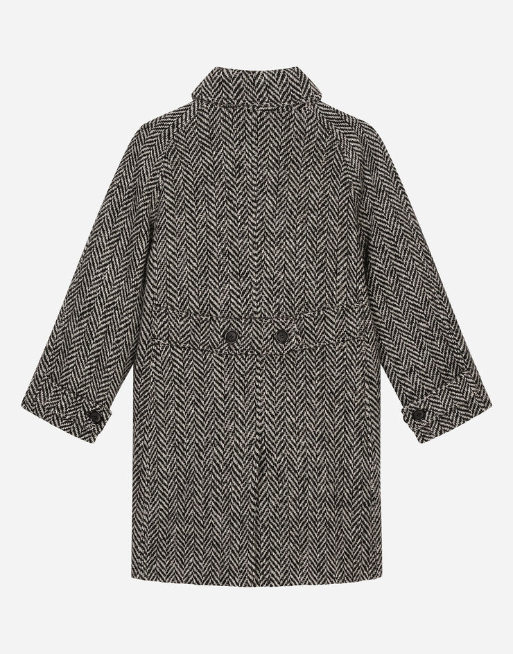 Dolce & Gabbana Double-breasted wool-blend herringbone coat Multicolor L41C84G7N4F