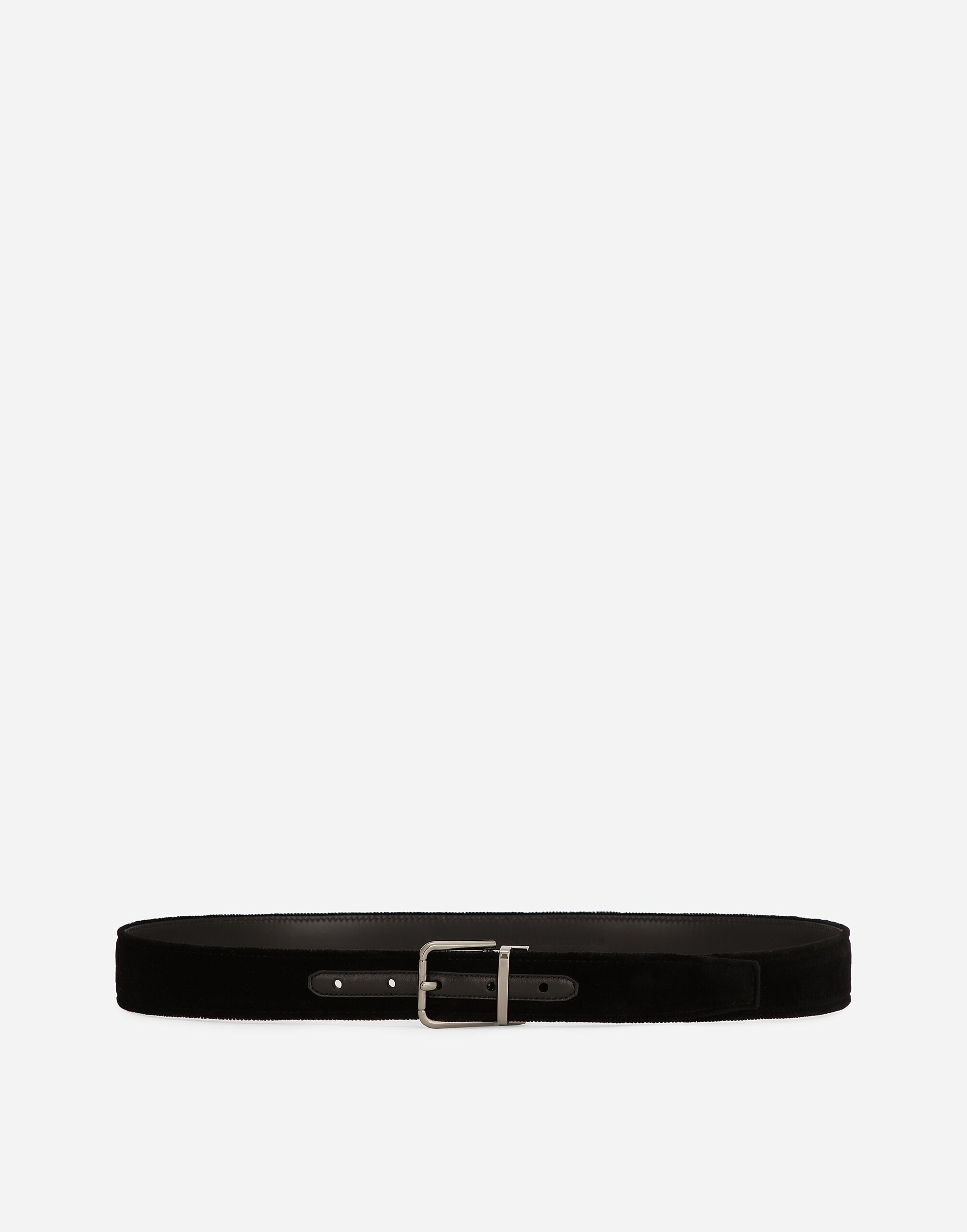 Dolce & Gabbana Cotton velvet belt Black G2RR6TFUBGC