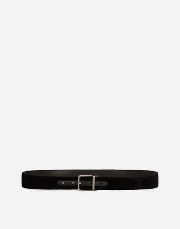 Dolce & Gabbana Cinturón de terciopelo de algodón Negro G2RQ2TGF815
