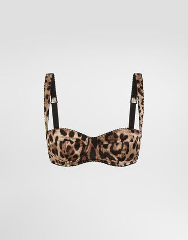 Dolce & Gabbana Leopard-print satin balconette bra Multicolor O1A12TONO21
