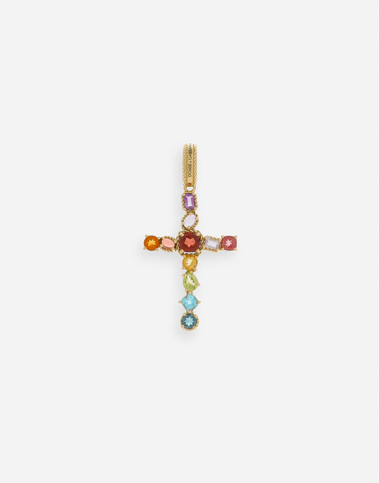 Dolce & Gabbana Rainbow charm in yellow gold 18kt with multicolor stones Gold WAQA8GWMIX1