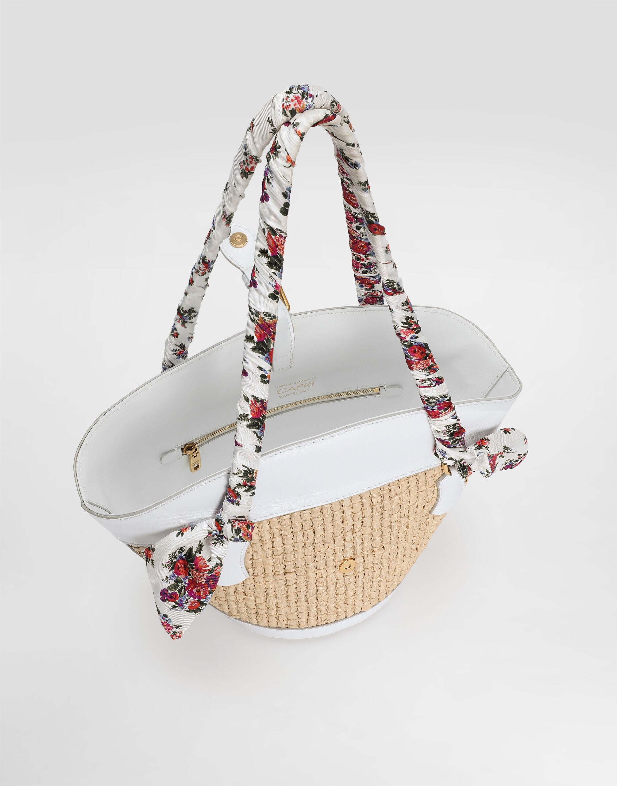 Capri coffa bag in raffia in Multicolor for Women | Dolce&Gabbana®