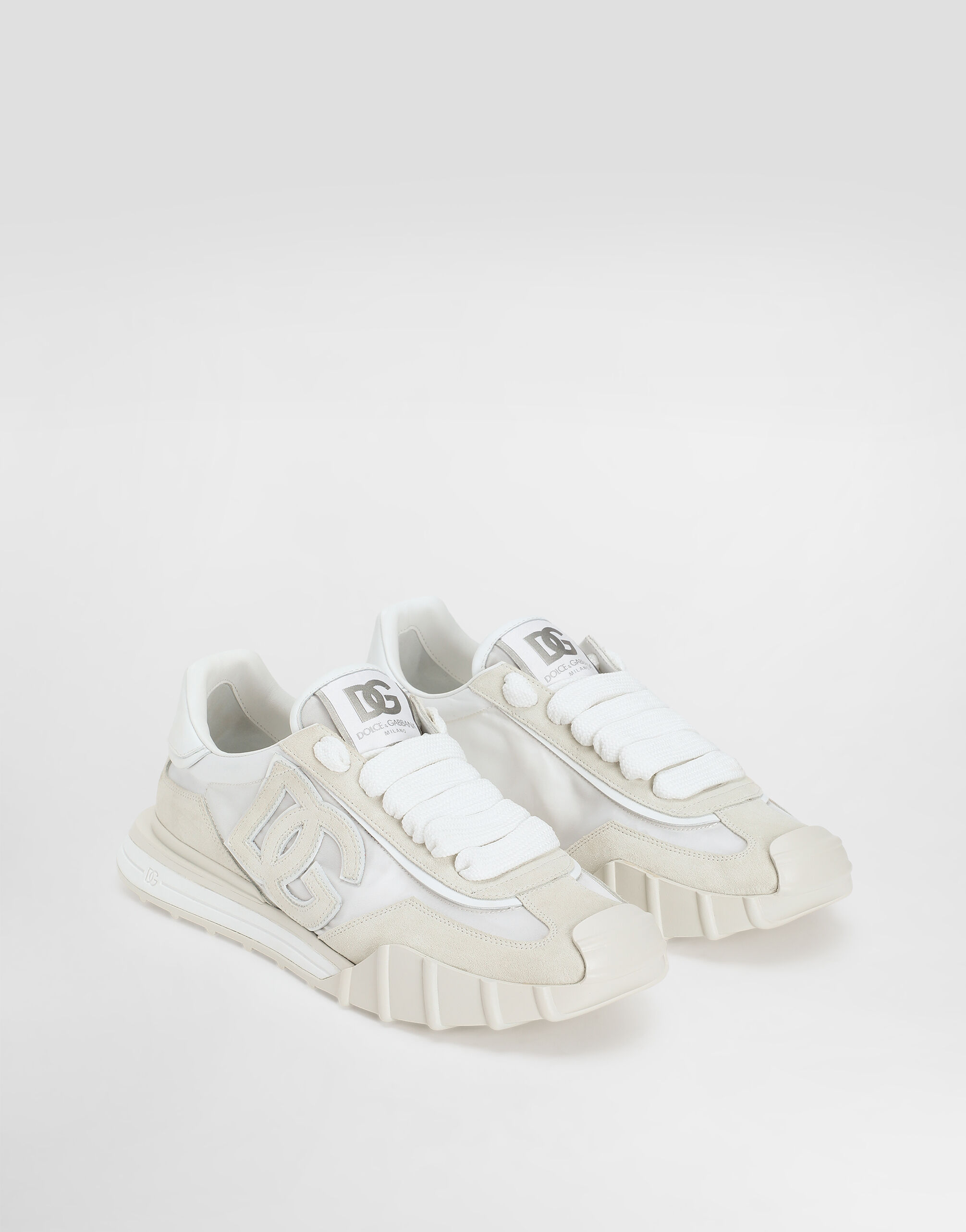 DG Athletic sneakers in fabric and calfskin in Cream for Men
