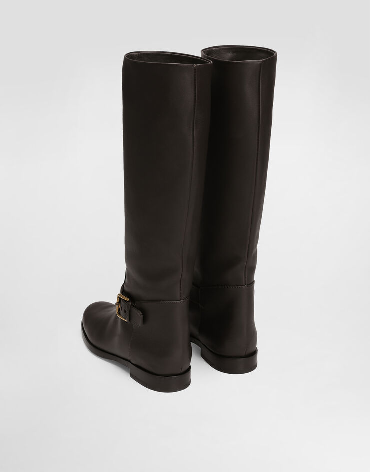 Dolce & Gabbana Stiefel aus Leder Braun CU1221AO831