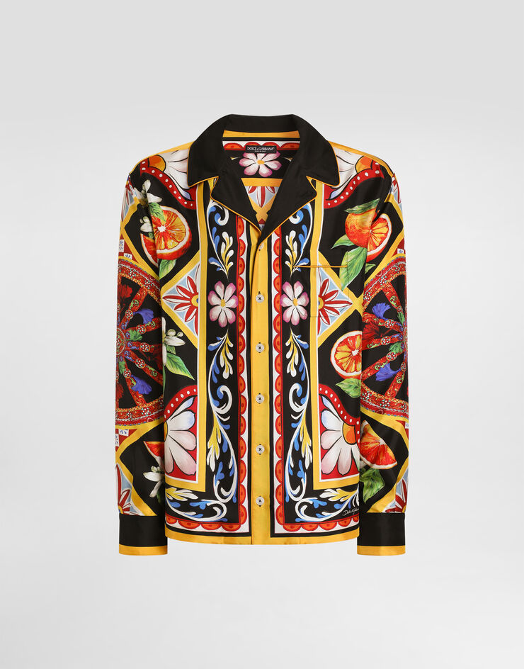 Dolce & Gabbana Carretto-print silk twill shirt Multicolor G5IF1THI14M