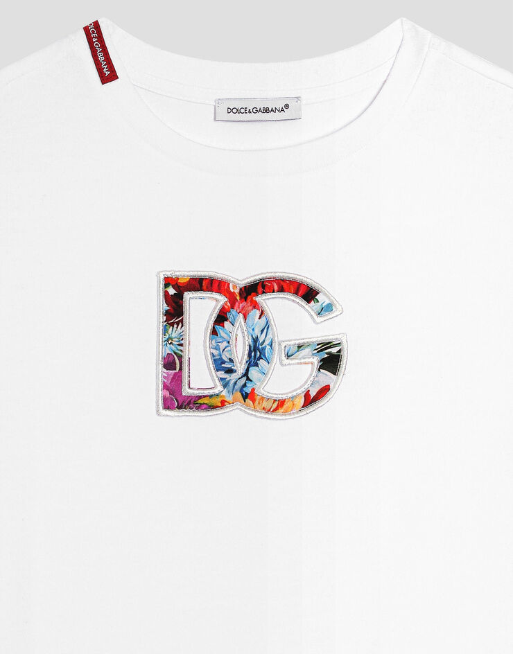 Dolce & Gabbana Camiseta de manga corta de punto con parche DG Blanco L5JTNKG7PHQ