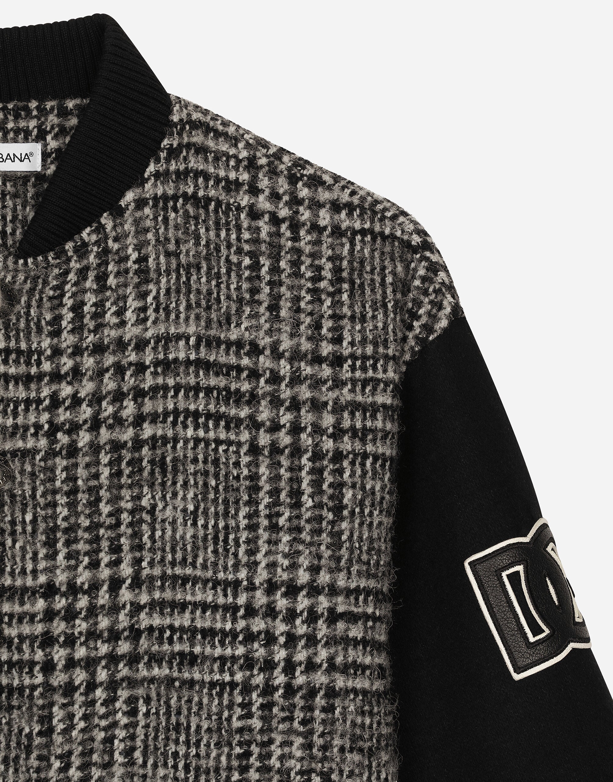 Wool-blend glen plaid bomber jacket in Multicolor for Boys