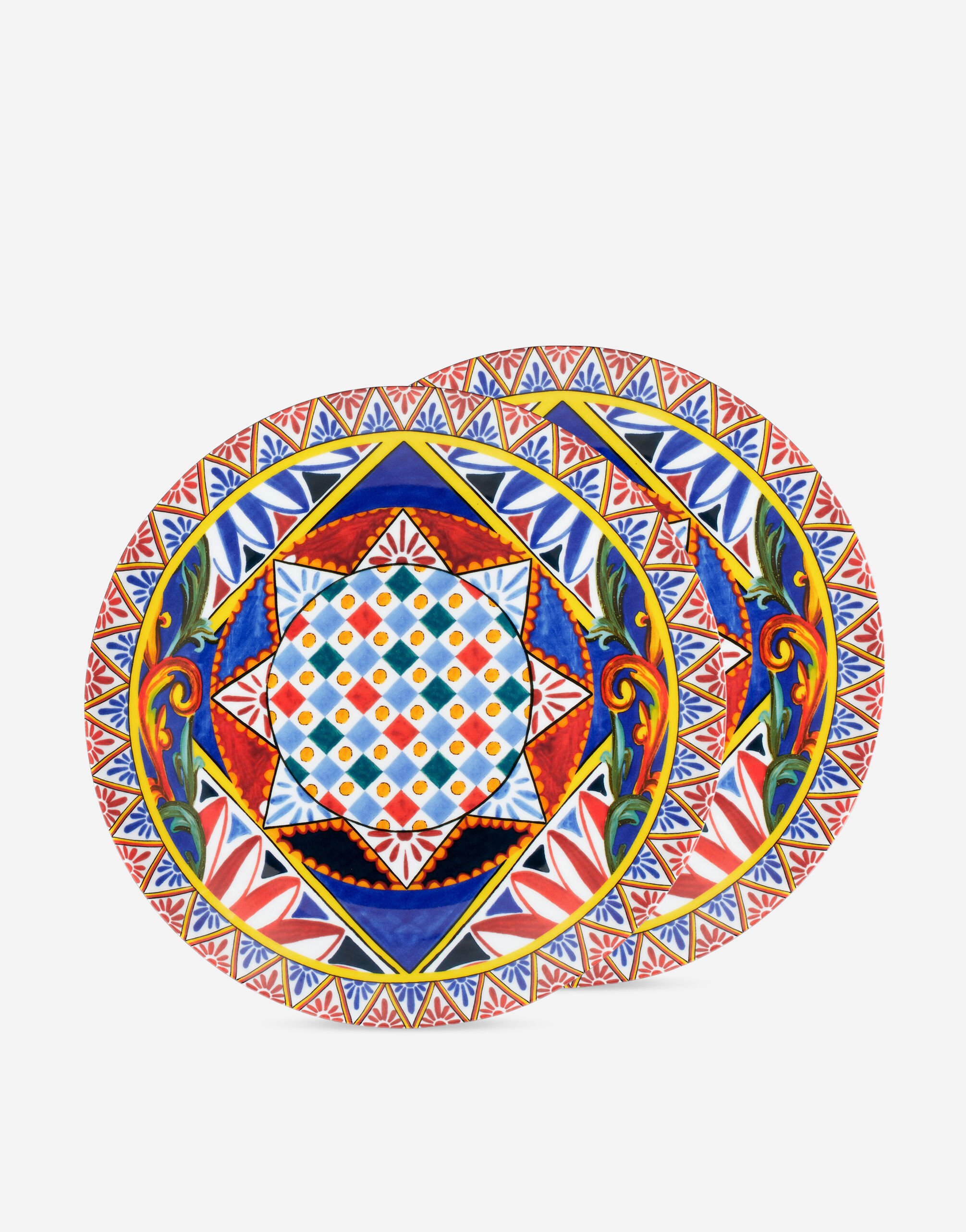 Dolce & Gabbana 2er-Set flache Teller aus Porzellan Mehrfarbig TC0085TCA48