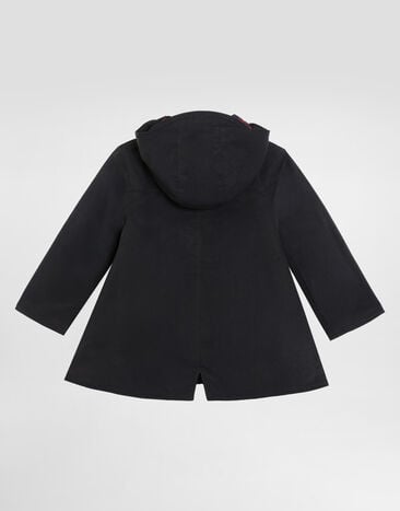 Dolce & Gabbana Single-breasted coat in waxed gabardine Blue L54C60HUMVN