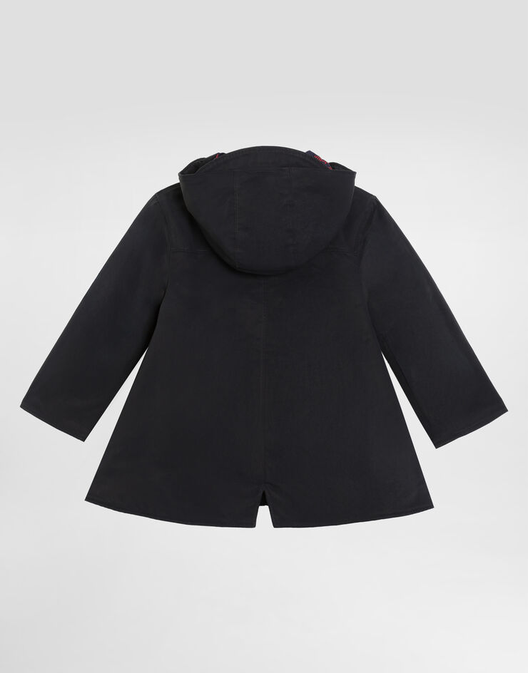 Dolce & Gabbana Single-breasted coat in waxed gabardine Blue L54C60HUMVN