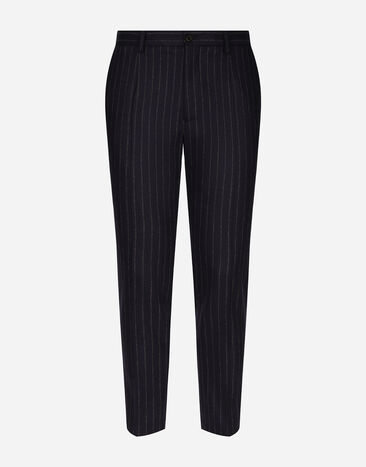Dolce & Gabbana Tailored pinstripe flannel pants Blue G2QU6TFR20J