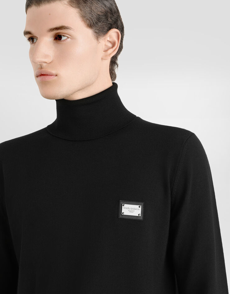 Dolce & Gabbana Black Wool Turtle Neck Men Pullover Sweater main image 1