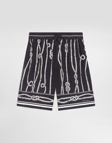 Dolce & Gabbana Marina-print viscose bermuda shorts Multicolor L44Q21FP8GD