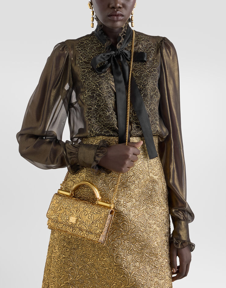 Dolce & Gabbana Phone bag in brocade Gold BI3280A0848