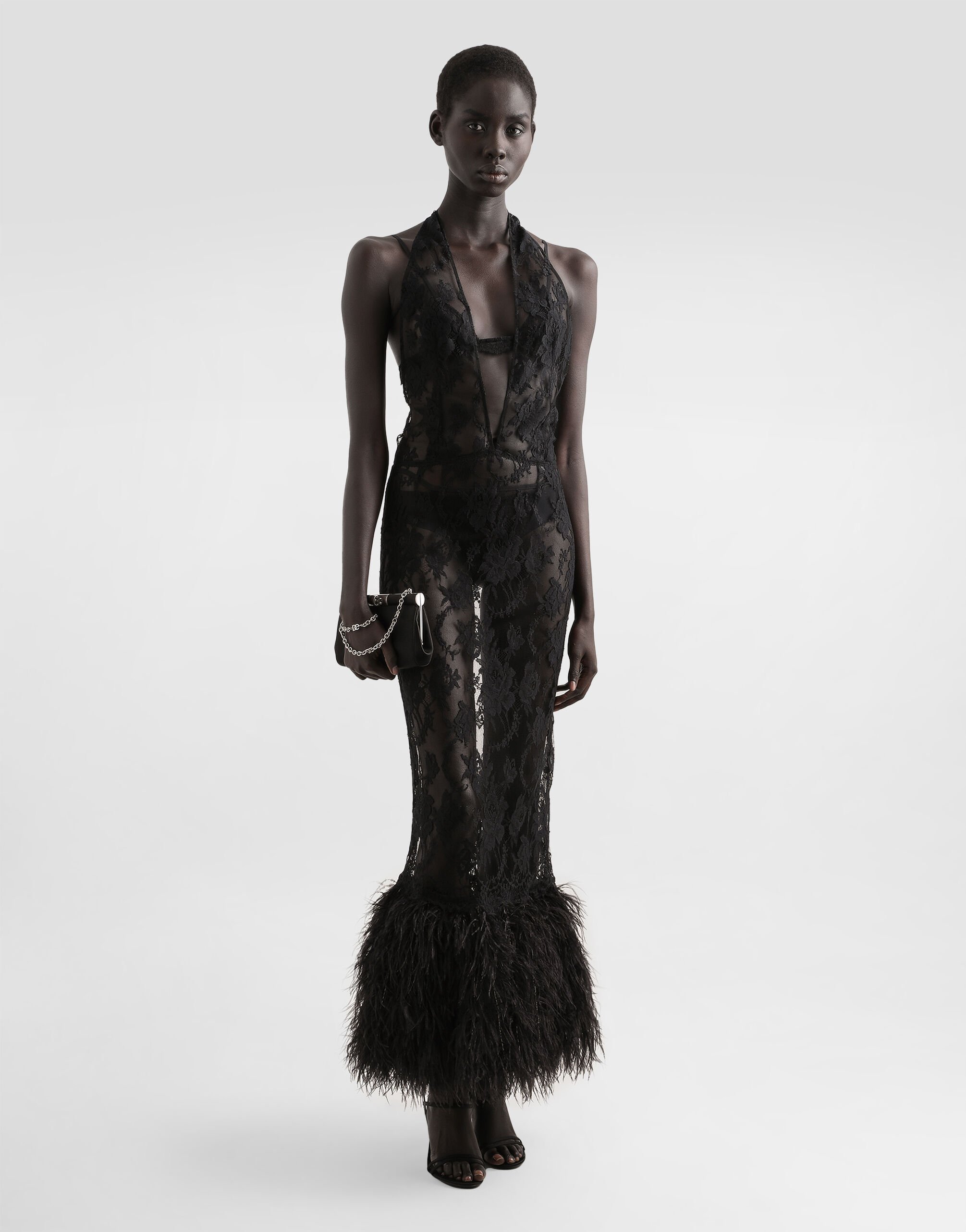 Chantilly lace dress in Black for Women | Dolce&Gabbana® US