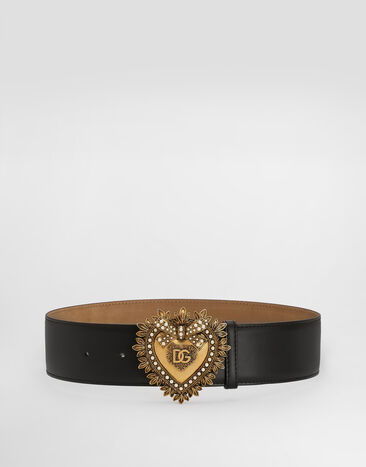 Dolce & Gabbana Devotion gürtel aus luxuriösem leder SCHWARZ BE1316AK861