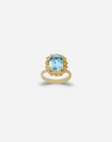 Dolce & Gabbana Heritage ring in yellow gold, acquamarine and yellow sapphires Gold WRMR1GWMIXC