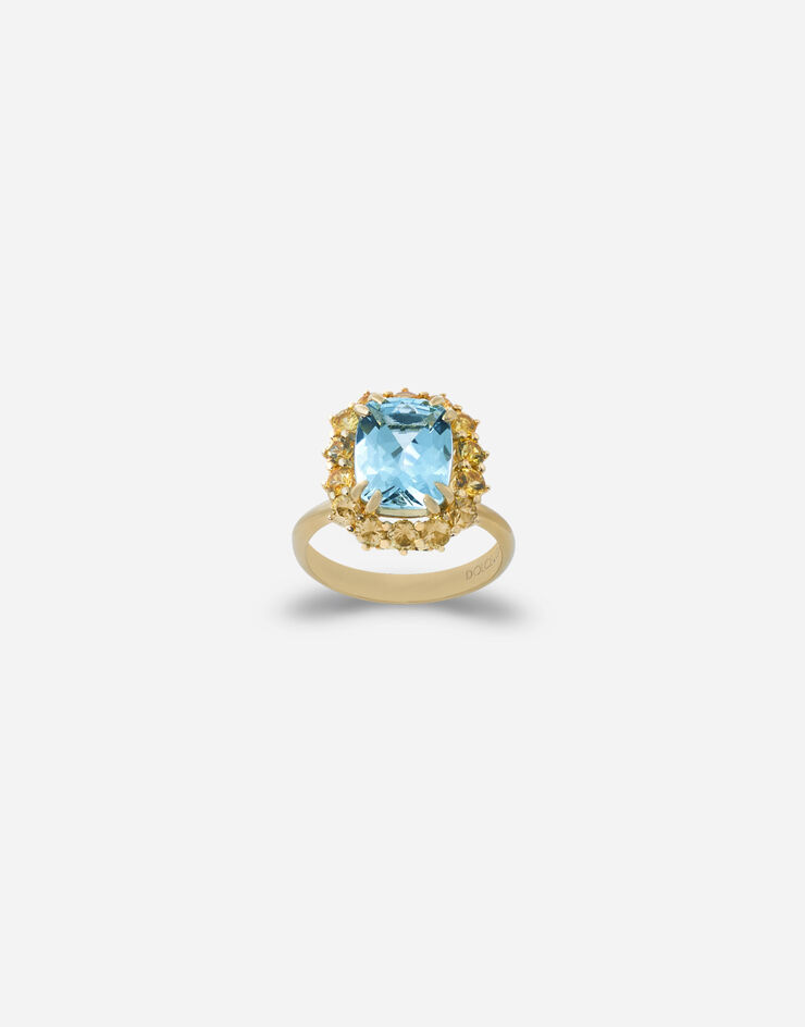 Dolce & Gabbana Heritage ring in yellow gold, acquamarine and yellow sapphires Gold WRFE4GWBY00