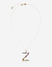 Dolce & Gabbana Rainbow alphabet Z pendant in yellow gold with multicolor fine gems Gold WAMR2GWMIXB