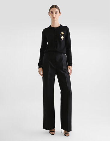 Dolce & Gabbana Wool and silk faille trousers Black FTC18TGDC6P