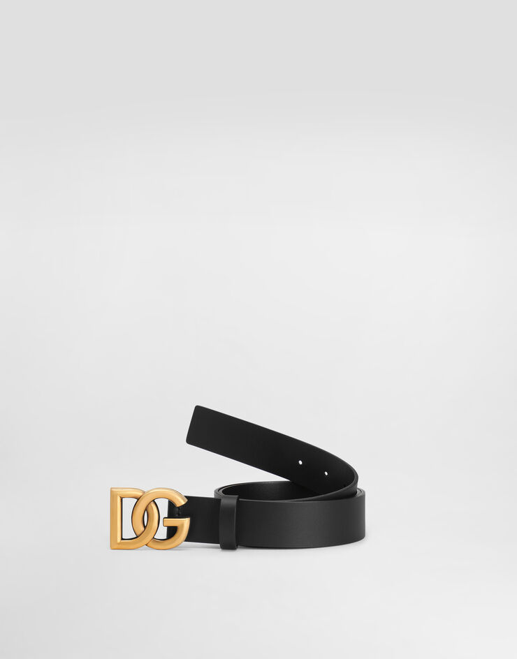 Dolce & Gabbana Lux leather belt with crossover DG logo buckle Multicolor BC4644AX622