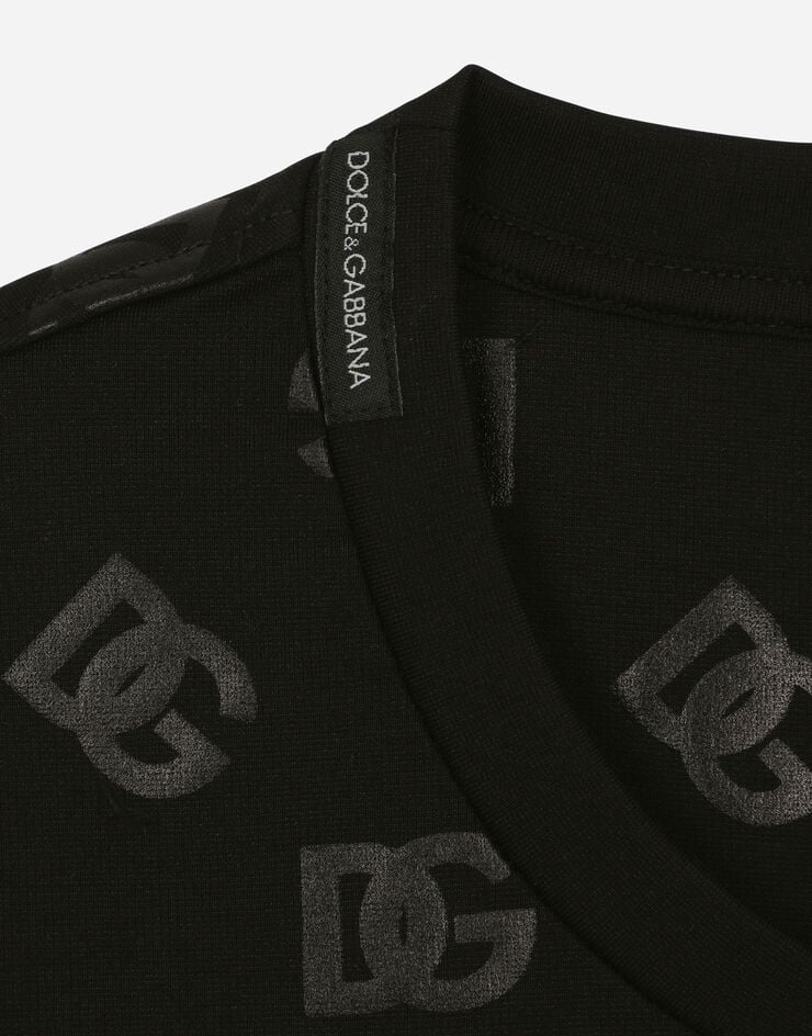 Dolce & Gabbana Rundhals-T-Shirt mit Print DG Monogram Mehrfarbig G8PO1TFUGK4