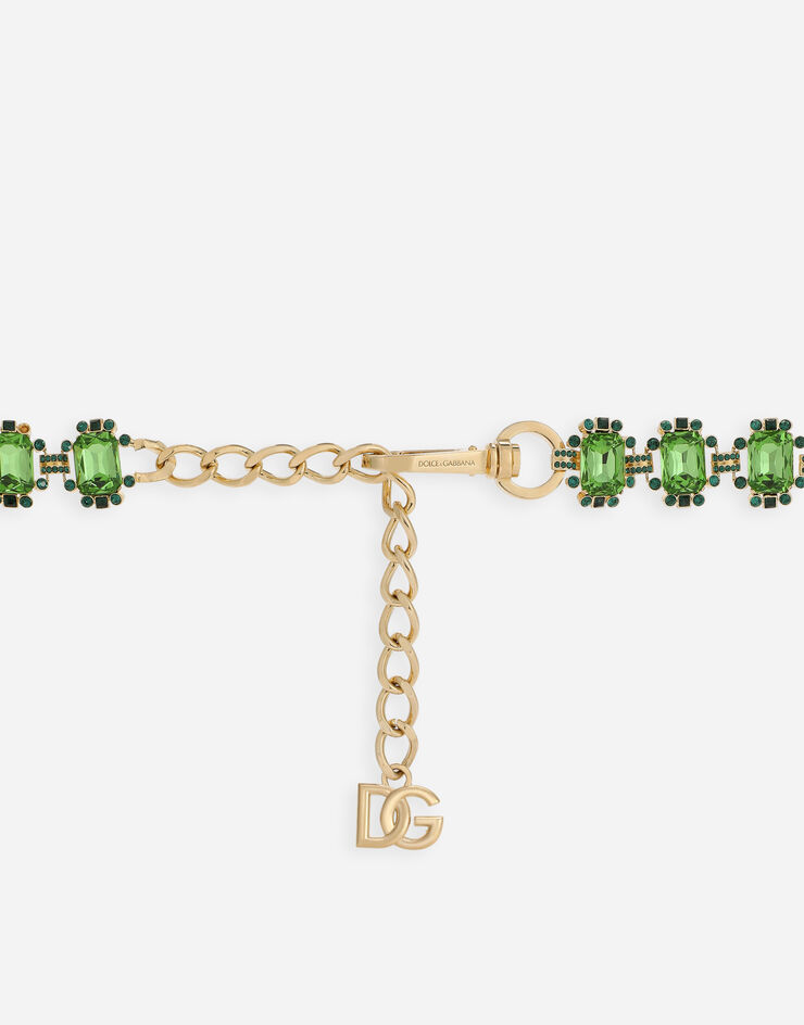 Dolce & Gabbana Cintura con cristalli verdi Green WLP3S1W1111