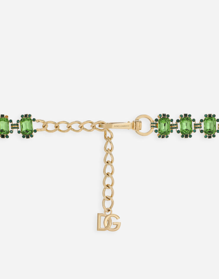 Dolce & Gabbana Cinturón con cristales verdes Verde WLP3S1W1111