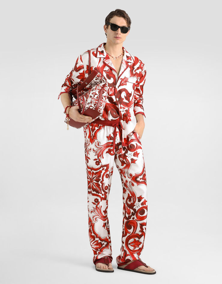 Dolce & Gabbana Majolica-print vanity twill shirt Dolce & Gabbana Majolica-print vanity twill shirt Multicolor G5IF1THI13F