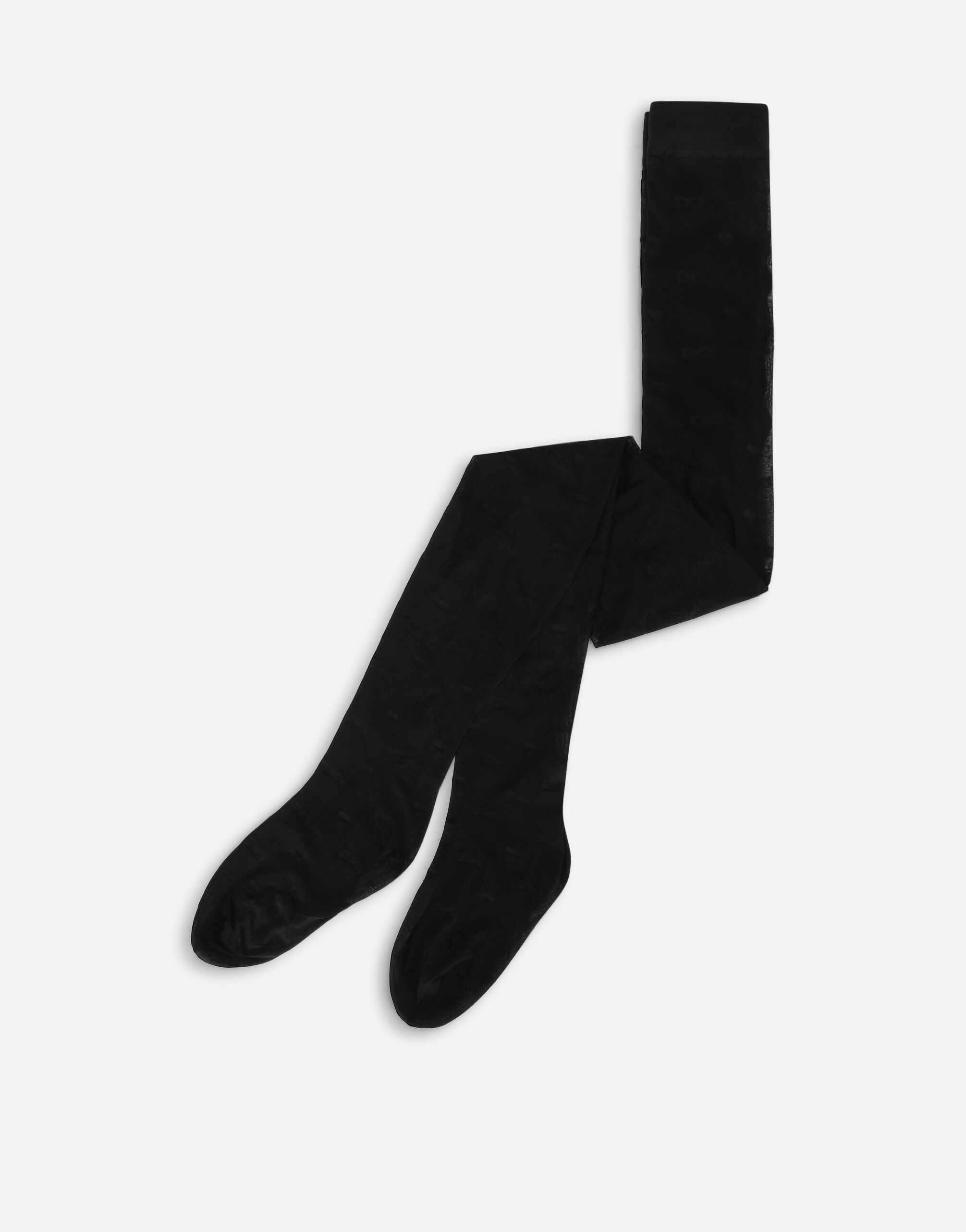 Tights with all-over jacquard DG logo in Black for Women