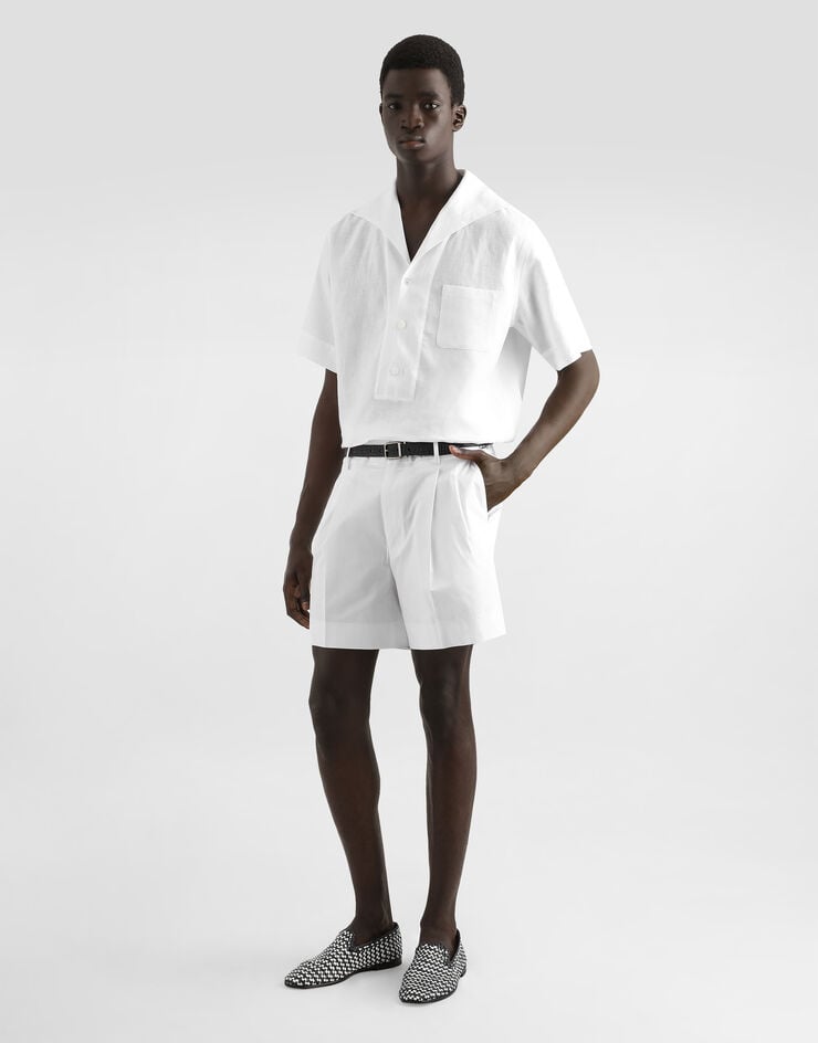 Dolce & Gabbana Cotton gabardine shorts with double darts White GP10WTFUFNV