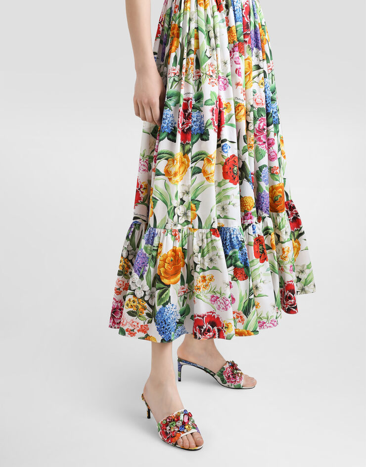 Dolce & Gabbana Vestido corsetero largo con estampado de flores Imprima F6AEITHS5S5