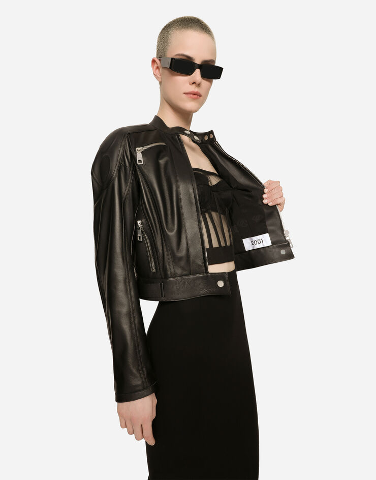 Dolce&Gabbana Nappa leather biker jacket Black F9M87LGDBVO