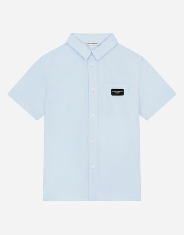 Dolce & Gabbana Oxford shirt with logo tag Print L4JTHQG7L7H