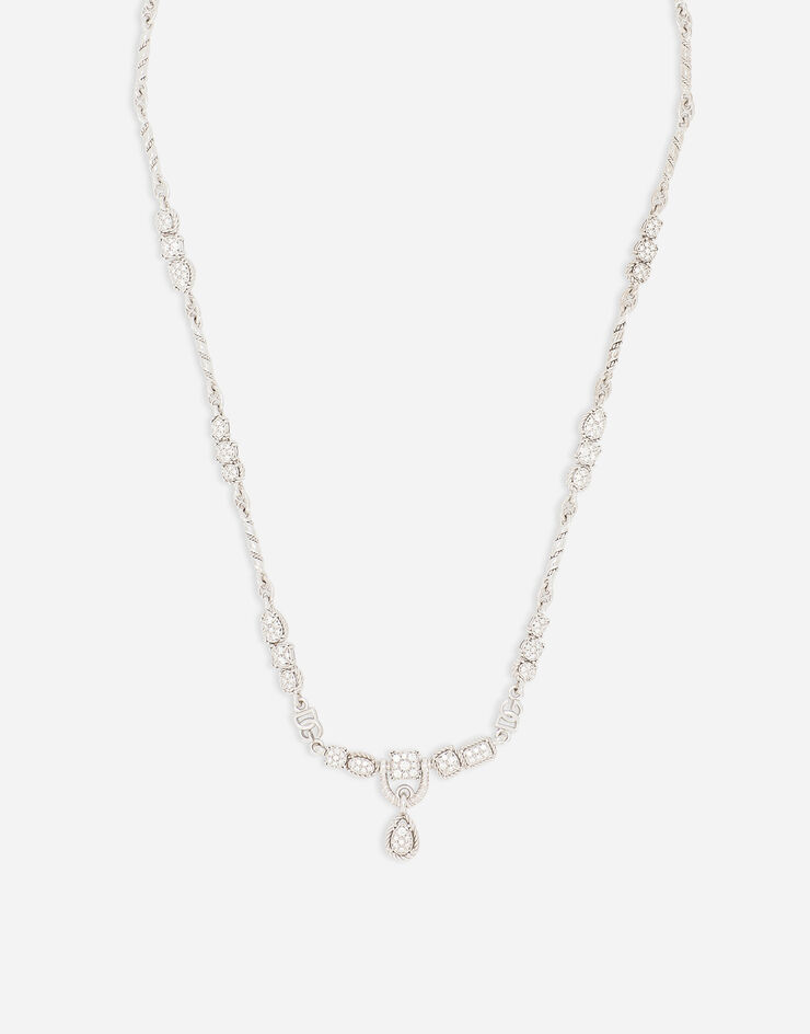 Dolce & Gabbana Easy Diamond necklace in white gold 18kt and diamonds pavé White WAQD1GWPAVE