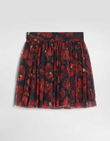 Dolce & Gabbana Poppy-print tulle skirt  L56I09ISMLD