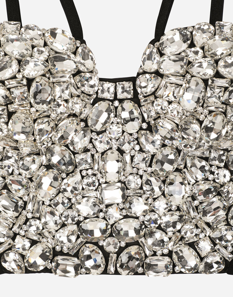 Dolce & Gabbana Corset top with rhinestone embellishment Plateado F75T3ZGDBUO